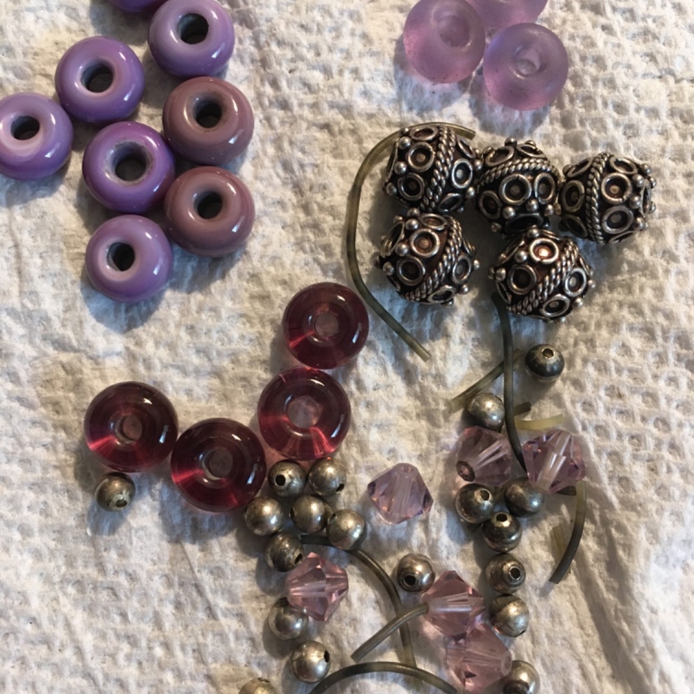 Handmade glass beads, non-handmade silver-plated & Sterling Silver, DIY PROJECT